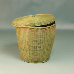 存手工编织收纳篮箩筐沥水框淘米框储物收购框带盖天然竹筐罗兜