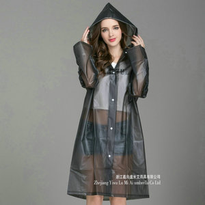 新款欧美时尚加厚EVA连体韩国时尚 女士大人成人风衣款雨衣/雨披