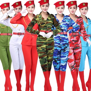 军鼓服装套装女军装演出服 长袖成人军装迷彩 女兵舞蹈广场舞服装