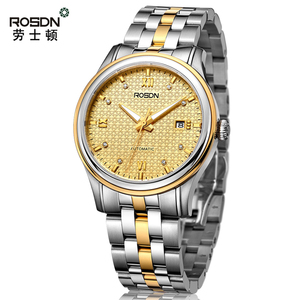 rosdn劳士顿正品牌款情侣自动机械男手表男士复古时装女士表2063