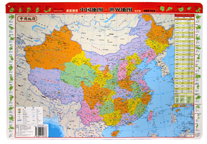 桌面速读中国地图 世界地图(知识版) 地理学习 一整张双面 山东地图出图片