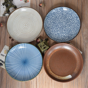 日式和风陶瓷盘碗釉下彩工艺创意家居礼品装饰摆设印花盘酱料菜碟