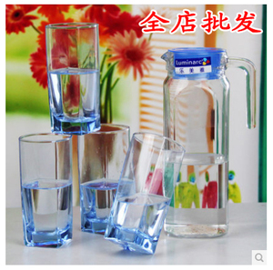 乐美雅玻璃水杯套装耐热凉水壶水杯饮料杯具套装玻璃水壶水具套装