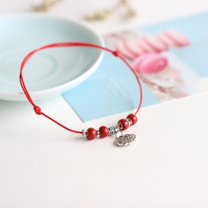 【出入平安】红绳手工编织陶瓷脚链简约时尚女礼物小饰品172