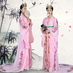 古装服装兰陵王妃改良汉服女贵妃拖尾仙女公主古风表演服摄影写真