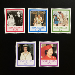 塞舌尔1986年伊丽莎白二世60寿辰 外国邮票 5全