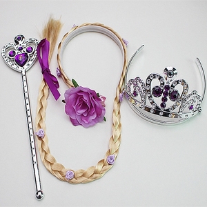 爱纱小公主苏菲亚头饰儿童套装紫色皇冠魔法棒发箍辫子女孩发饰品