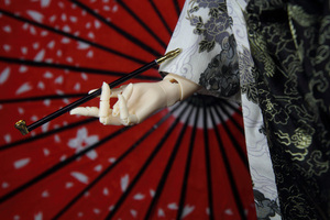 bjd烟斗烟杆中长杆烟铜头铜嘴和服花魁配件中式烟杆摄影道具布景