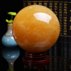 招财天然黄色水晶球摆件风水球转运球七星阵工艺家居镇宅饰品包邮