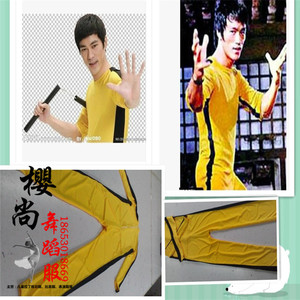 特价李小龙黄色连体服装角色扮演表演舞台死亡游戏衣服儿童成人装