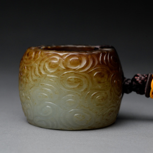 明代古玉老玉和田玉扳指 古玩玉器古董玉指环 包老 玉扳指