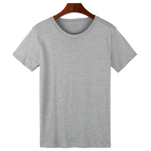 麻灰色t恤短袖 男女纯棉圆领体恤宽松纯色半袖t恤全棉汗衫老头衫