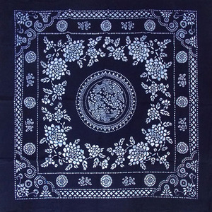 乌镇纯手工全棉蓝印花布 方桌布青花布民族风农家乐台布复古双面