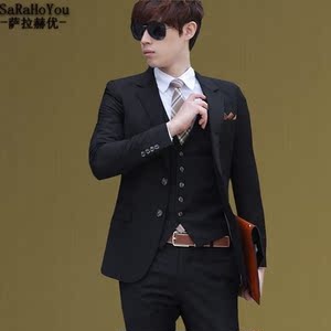 萨拉赫优旗舰店天猫断码清仓休闲男士羊毛呢西装外套修身西服商务中