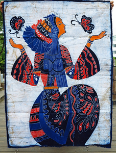 云南苗族特色蜡染画民族手工艺精品画壁挂家居酒店装饰壁画大号