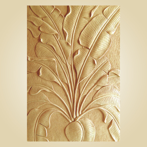 人造砂岩背景墙装饰文化石壁挂浮雕立体定制沙岩芭蕉叶壁饰