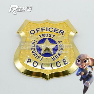 【主宰者】疯狂动物城 兔朱迪狐尼克警察警徽胸针cos道具徽章现货