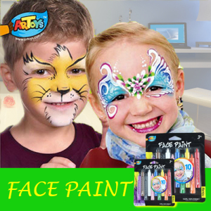 儿童画脸笔10色人体彩绘笔画脸棒涂脸颜料彩妆材料安全无毒可水洗