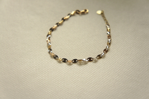 珠宝首饰08年老凤祥18k彩金手链有金标au750