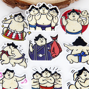 贴纸手账 防水可爱 日记本相册贴 手帐周边 diy 相扑力士 热卖