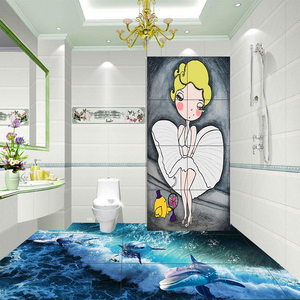 3d卫生间瓷砖背景墙浴室厕所墙砖玛丽莲梦露艺术玄关瓷砖海洋地砖