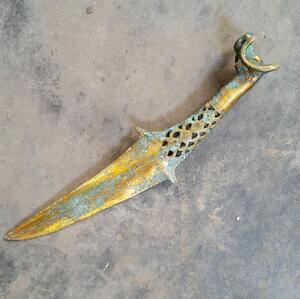 战国青铜器短剑 古代羊头剑 古玩收藏品 包老桨 包真 清仓特价