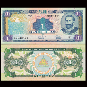 【美洲】全新unc 尼加拉瓜1科多巴纸币 外国钱币 1995年 p