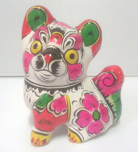 彩色狗凤翔泥塑十二生肖狗非物质文化遗产送新朋好旅游纪念摆件