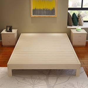 简约实木单人床1.5硬板床双人1.8排骨床架榻榻米加宽床简易床定制