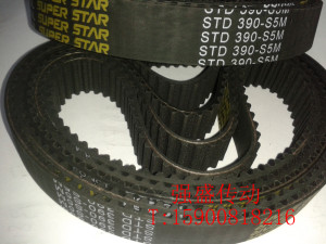进口工业皮带 韩国东一DONGIL黑橡胶圆弧齿同步带STD390-S5M-20MM