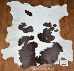 整张奶牛皮地毯 客厅门垫 卧室床边毯 真皮软包胎牛皮Q11