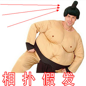 日本相扑比赛假发 搞笑搞怪造型bobo头 日本人头发 派对聚会道具