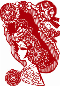 电子版jz京剧头像5剪纸刻纸白描画稿图案 现代装饰画素材