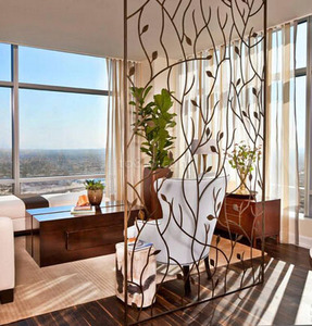 客厅欧式铁艺玄关隔断屏风镂空 创意田园铁艺花格 餐厅卫生间隔断