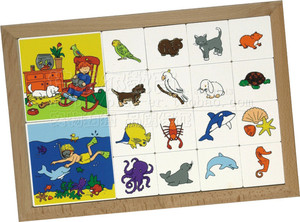 卡片分类游戏宠物与海洋动物幼儿早教园儿童益智桌面玩具拼图拼板