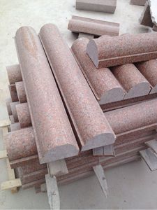 石岛红 山东白麻 芝麻白花岗岩压顶石 栏杆扶手 石材线条