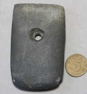 红山文化 细石 石斧 方顶有孔 保真到代高古石器 赤峰古玩店 719