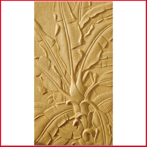 上海龙章 砂岩浮雕壁画背景墙/隔断玄关走廊浮雕装饰画-芭蕉树