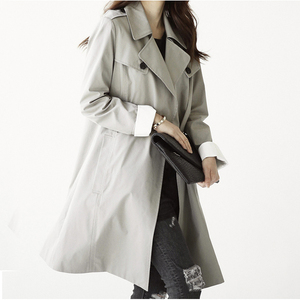 春季新款韩版百搭时尚大衣中长款外套纯色大…适合初春穿，很薄。