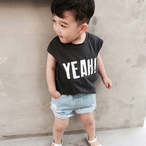 速发童装韩版夏季INS儿童T恤摆地摊货源男童针织无袖背心