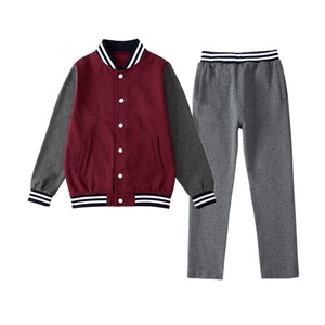 布莱尼迪中小学生校服春秋款枣红棒球服藏青男女英t伦北大附中校