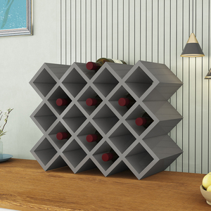 红酒格子架菱形葡萄酒柜格子壁挂插拼酒叉方格欧式展示置物架定制