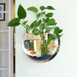 客厅墙花水培绿色植物装饰上盆创意厨居家房卫生间墙饰壁挂鱼缸