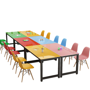 幼儿园爆术桌画童绘画桌学生培训班课桌椅儿室手工桌防美钢化玻璃