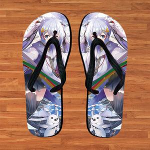 人字拖鞋夏二次元动漫周边初音未来印花夹脚n拖鞋学生休闲日系鞋