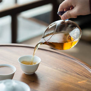 速发一禅茶事   耐热玻璃透明公道杯 家用过滤泡茶器分茶器匀杯茶