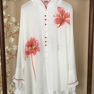 马蕾太极春蕾太极服夏季新款太极服健身气功服彩绘表演服梦幻百合