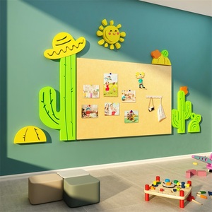 毛毡展示板贴幼儿园墙面装饰环境创材料布置成p品教室照片文化主