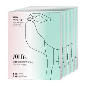 娇妍(JOLL菌)女性护理卫生湿巾14片*4盒(共66片)私密抑y独.