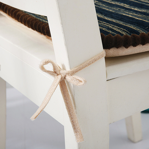 雪尼尔欧式餐椅垫中式实木t椅条纹布艺板凳椅子垫中号餐桌椅坐垫